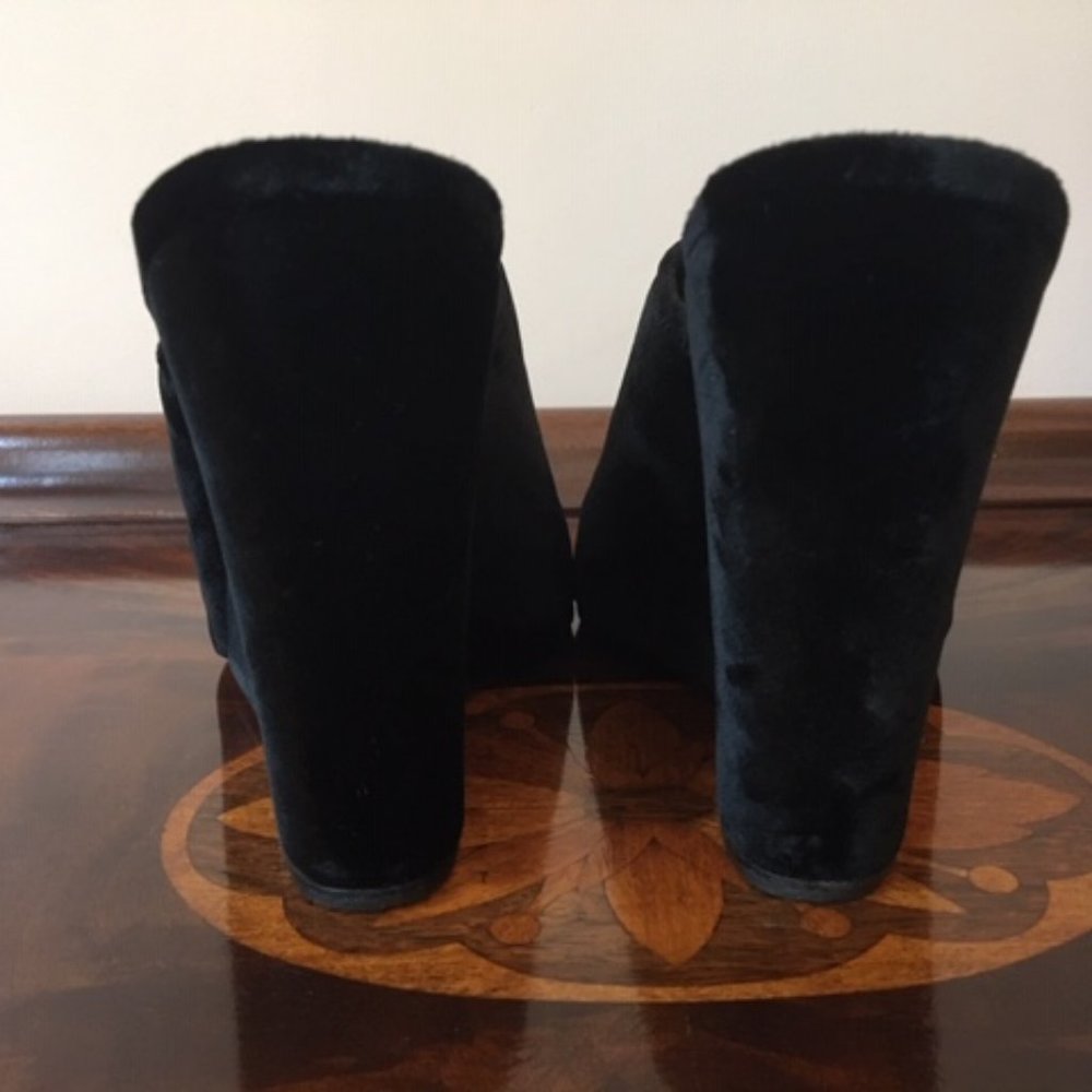 Prada Velvet Open Toe Wedge Sandals - Picture 6 of 7